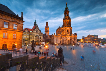 Fototapeta premium Historic architecture in the old town of Dresden, Germany.
