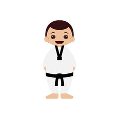 Cartoon Taekwondo athlete vector illustration