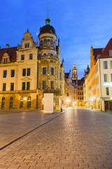 Fototapeta na wymiar View of the royal palace in the old town of Dresden, Germany.