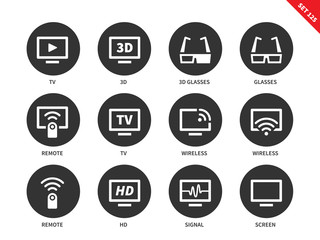 TV icons on white background