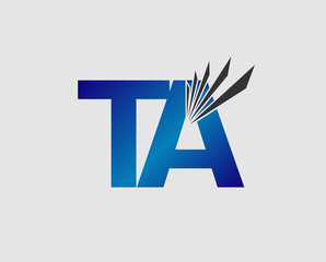 Letter ta, t and a logo vector
