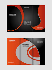 Fototapeta premium Brochure mock up design template for business, education, advertisement. Trifold booklet editable printable vector illustration. 