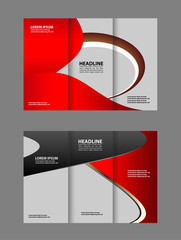 brochure design template waves tri-fold

