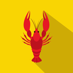 Red cancer icon in flat style