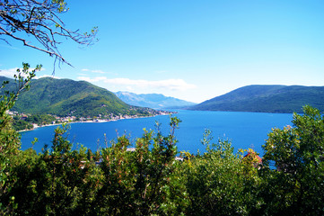 Fototapeta na wymiar Adriatic Sea and the green crown, Montenegro