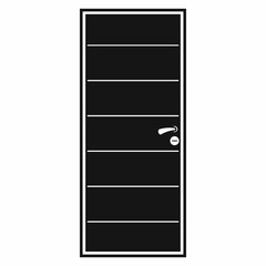 Black door icon, simple style