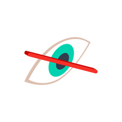No eye sight icon, isometric 3d style