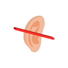 Deafness icon in isometric 3d style