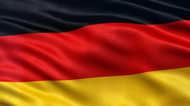 Seamless loop of Germany flag waving in the wind. Realistic loop with highly detailed fabric.