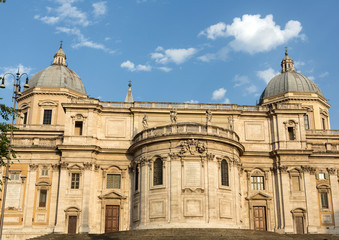 Basilica di Santa Maria Maggiore, Cappella Paolina, view from  Piazza Esquilino in Rome. Italy.