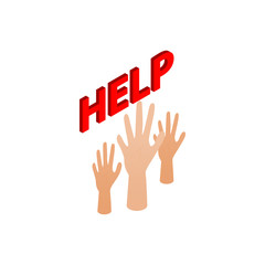 Help people icon, isometric 3d style