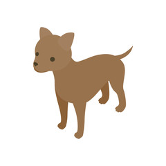 Puppy dog icon, isometric 3d style