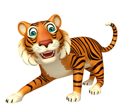 funny Tiger cartoon character