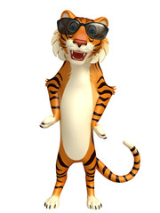 Fototapeta na wymiar fun Tiger cartoon character with sunglass