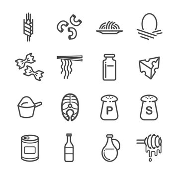 Food ingredient icons for application set 5