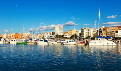 Port at typical mediterranean town. L'Ampolla