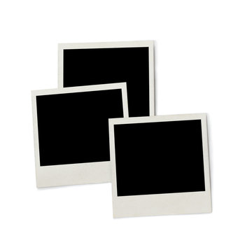 stack of Instant photo frames, isolated on white