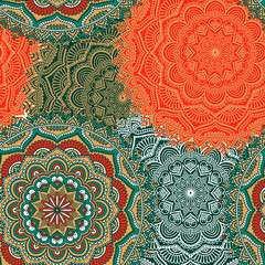 Ethnic floral seamless pattern