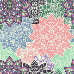 Ethnic floral seamless pattern