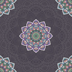 Ethnic floral seamless pattern