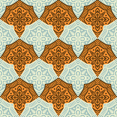 Ethnic floral seamless pattern