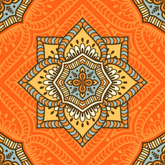 Ethnic floral seamless pattern