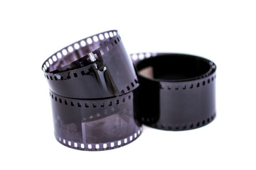 Film Negative on White Background