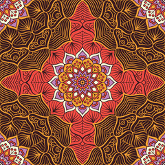 Ethnic floral seamless pattern