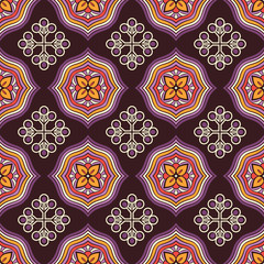 Ethnic floral seamless pattern