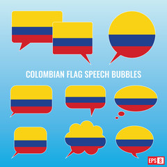 Colombian Flag Speech Bubbles