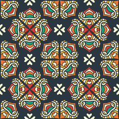Ethnic floral seamless pattern