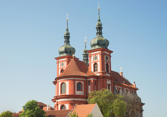 Fototapeta na wymiar Baroque church Saint Mary, Stara Boleslav, Czech republic Svata Marie, Brandys rear