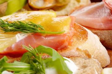 Open sandwiches with salmon