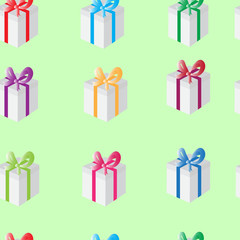 Бесшовный узор из подарочных коробок