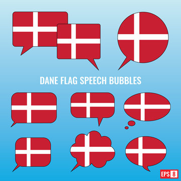 Dane Flag Speech Bubbles