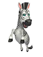 Naklejka na ściany i meble fun jump Zebra cartoon character