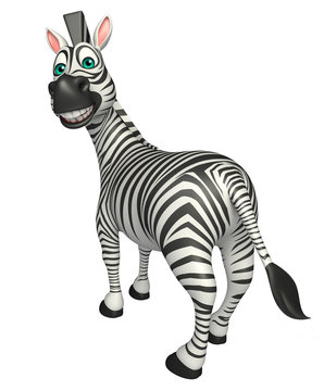 funny Zebra cartoon character