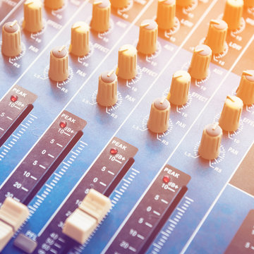 mixing console and color tone effect