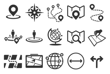 Stock Vector Illustration: Map icons