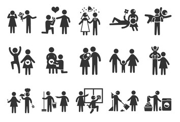 Marriage life icons -Illustration