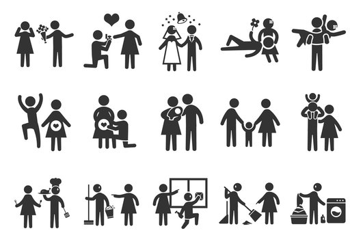 Marriage Life Icons -Illustration