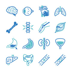 Disease icons set