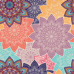 Ethnic floral seamless pattern