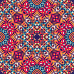 Fototapeta premium Ethnic floral seamless pattern