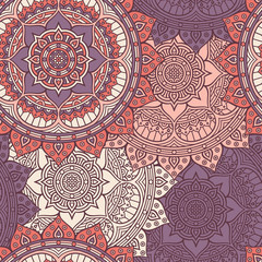 Ethnic floral seamless pattern