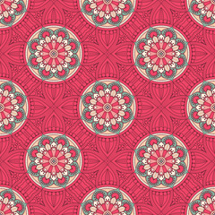 Ethnic floral seamless pattern