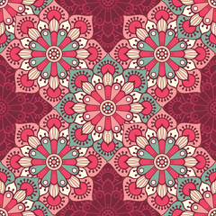 Ethnic floral seamless pattern