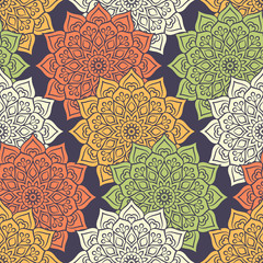 Ethnic floral seamless pattern