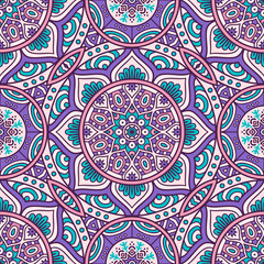Ethnic floral seamless pattern