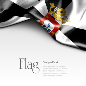 Flag of Ceuta on white background. Sample text.